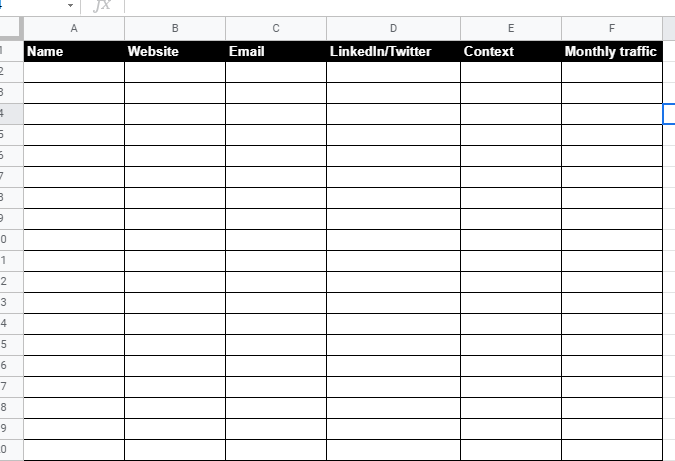 How to collect bloggers' information in a Google Spreadsheet